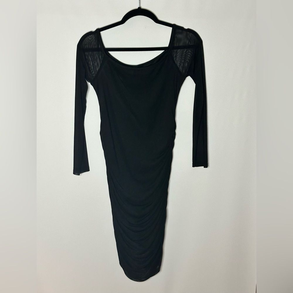 Black Fitted Party Dress Medium